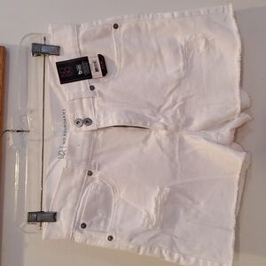 White denim shorts